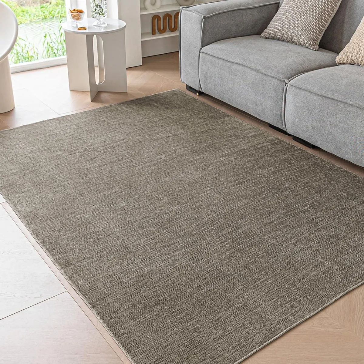 Large Short Pile Rugs Living Room Thin for - Image 1