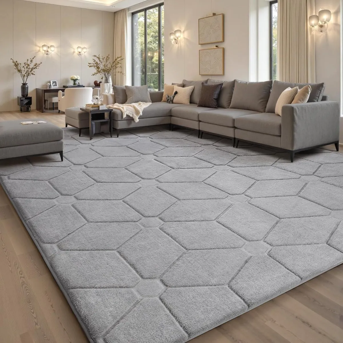 Rugs Living Room 240x300 3D Grey Area for Bedroom - Image 1