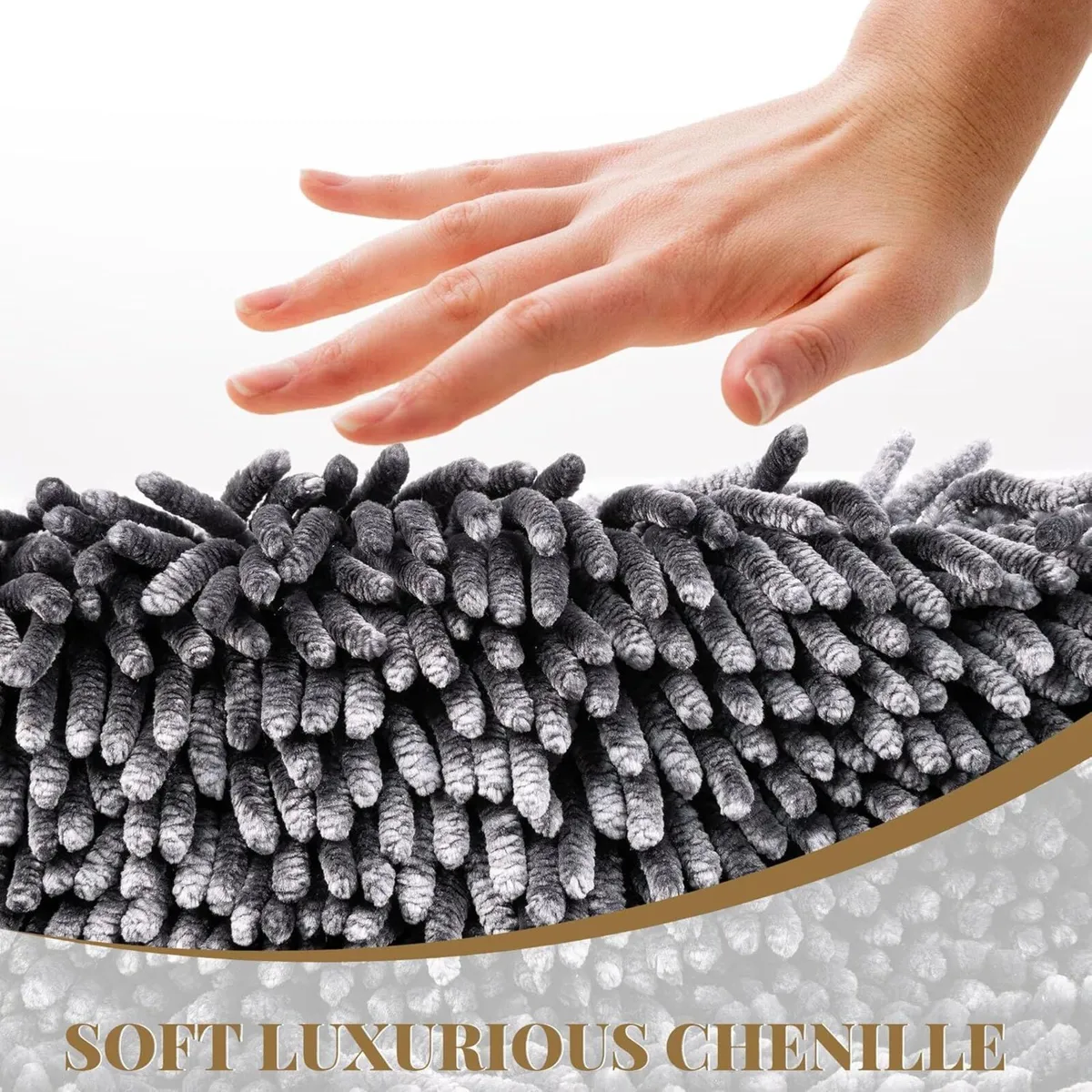 Chenille Bathroom Rugs 90x300cm Luxury Bath Rug - Image 3