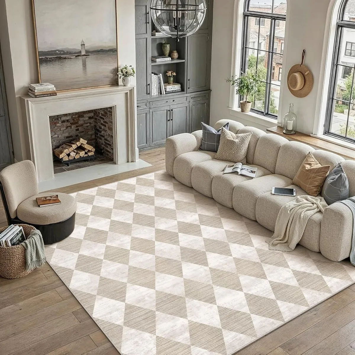 Rugs Living Room Area Rug 200x300cm Beige Bedroom - Image 1