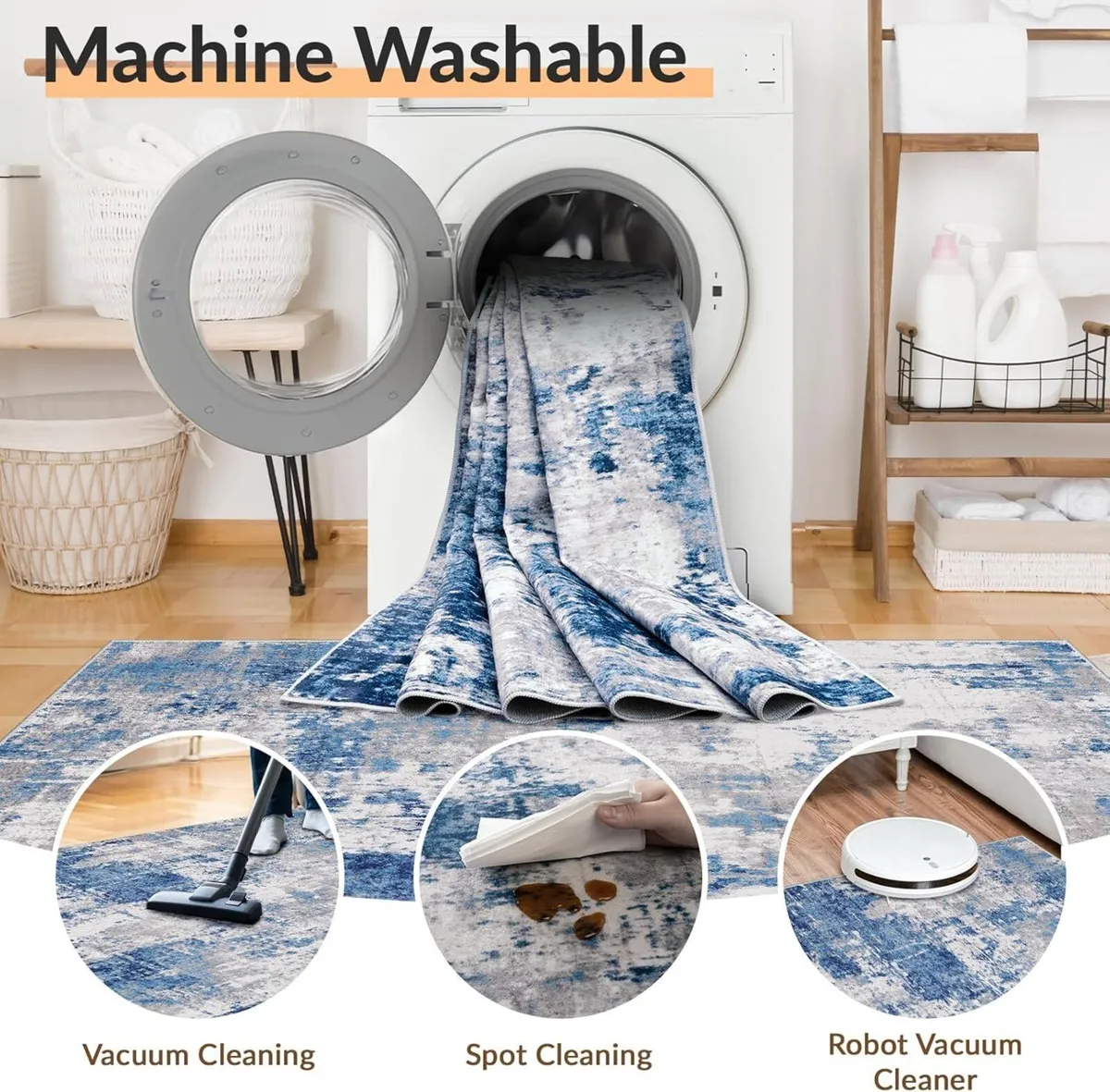 Washable Rugs Living Room 180x270 cm Modern - Image 4