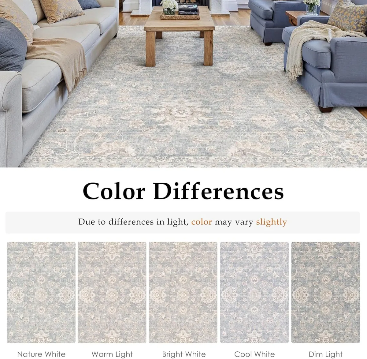 Vintage Living Room Area Rug 200x300cm Machine - Image 2