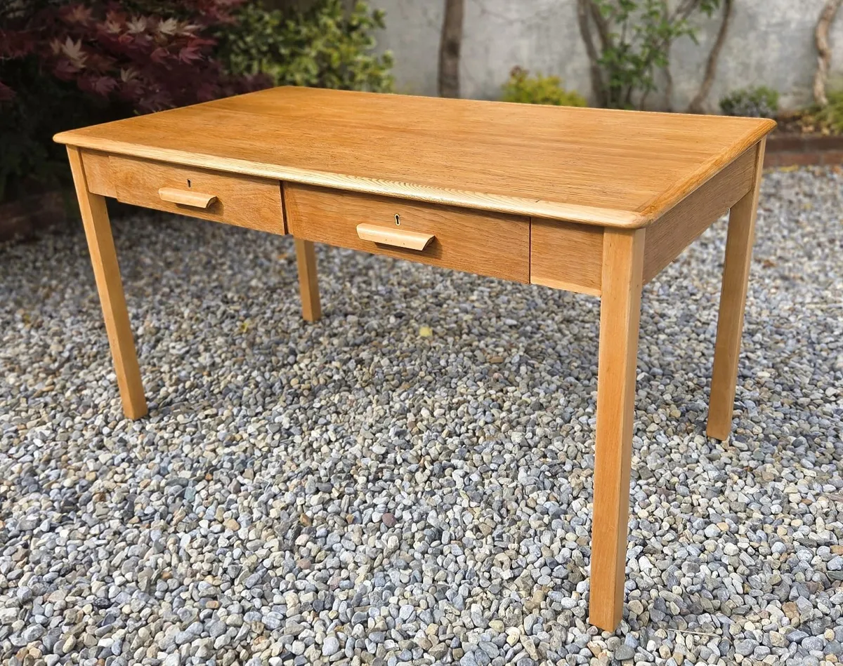 Mid- Century Oak Writing Table- Circa 1960s - Image 4