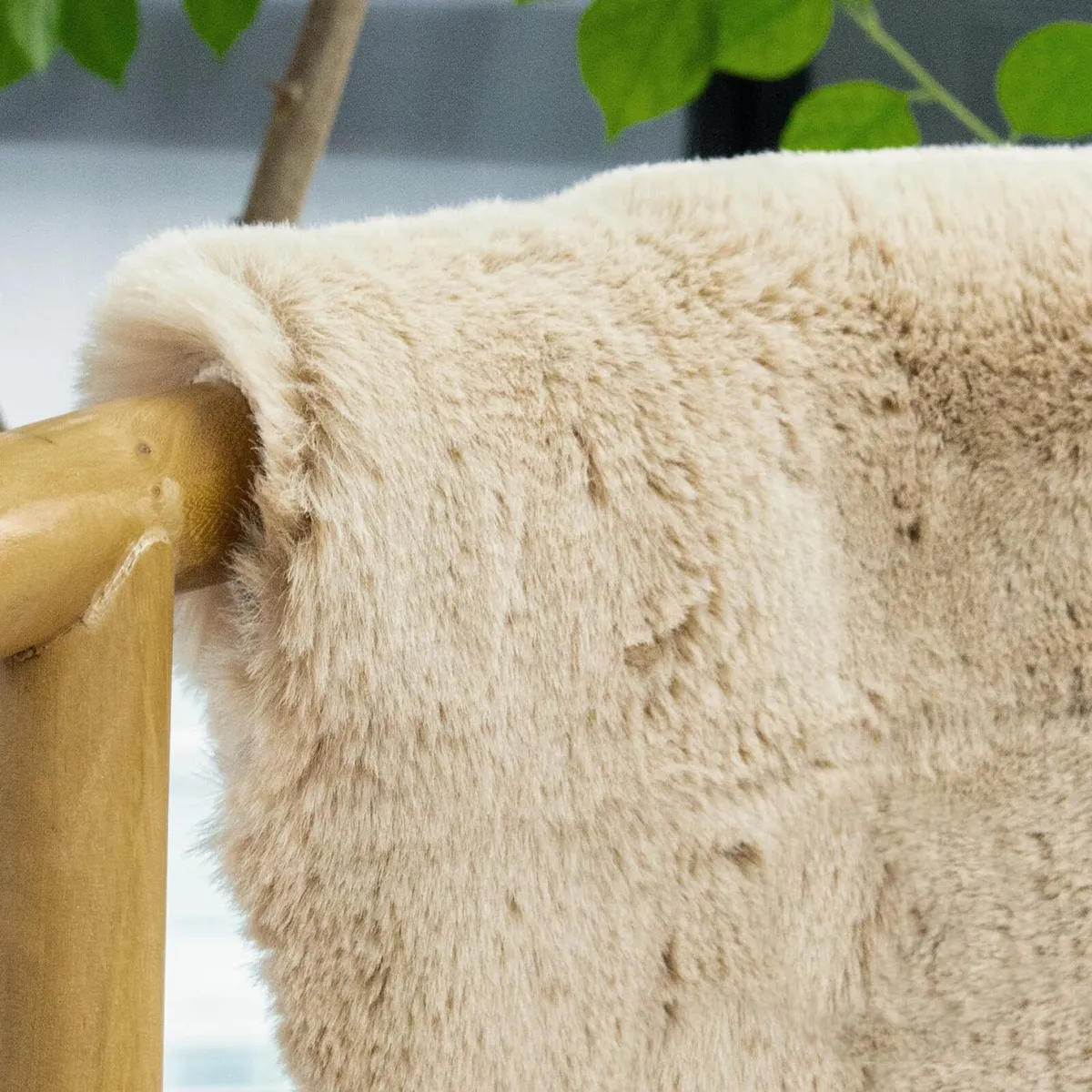 150x215cm Area Rug Light Brown Beige Plush Shaggy - Image 3