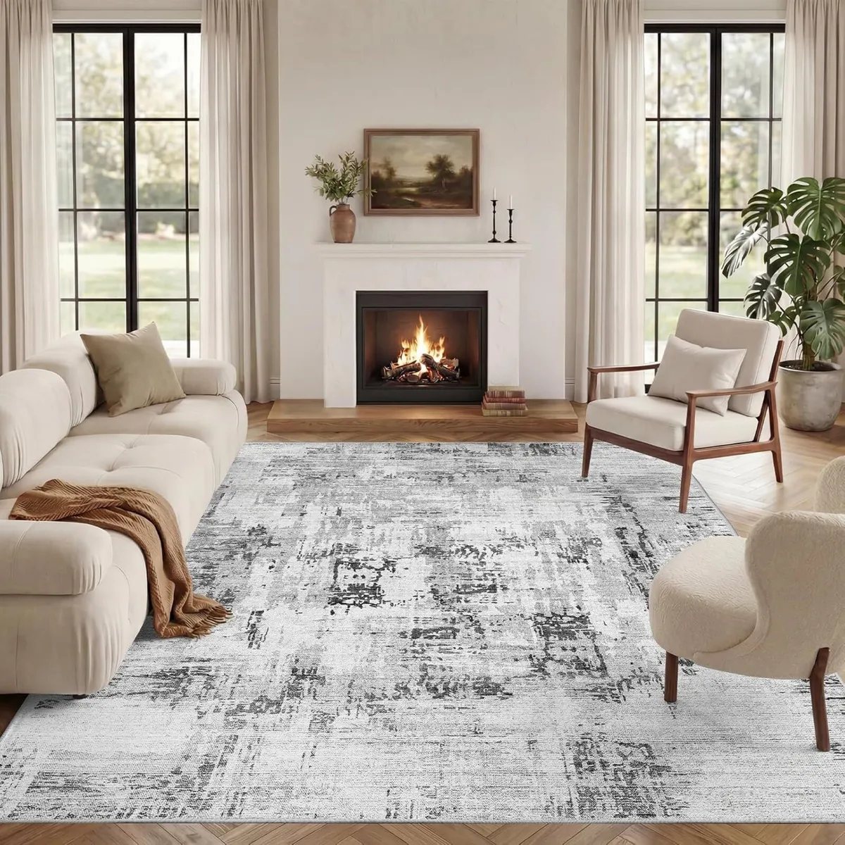 Machine Washable Rugs for Living Room - Modern - Image 1