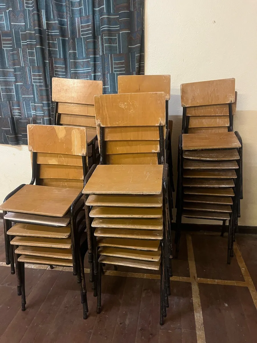 Retro Wooden Stacking Chairs