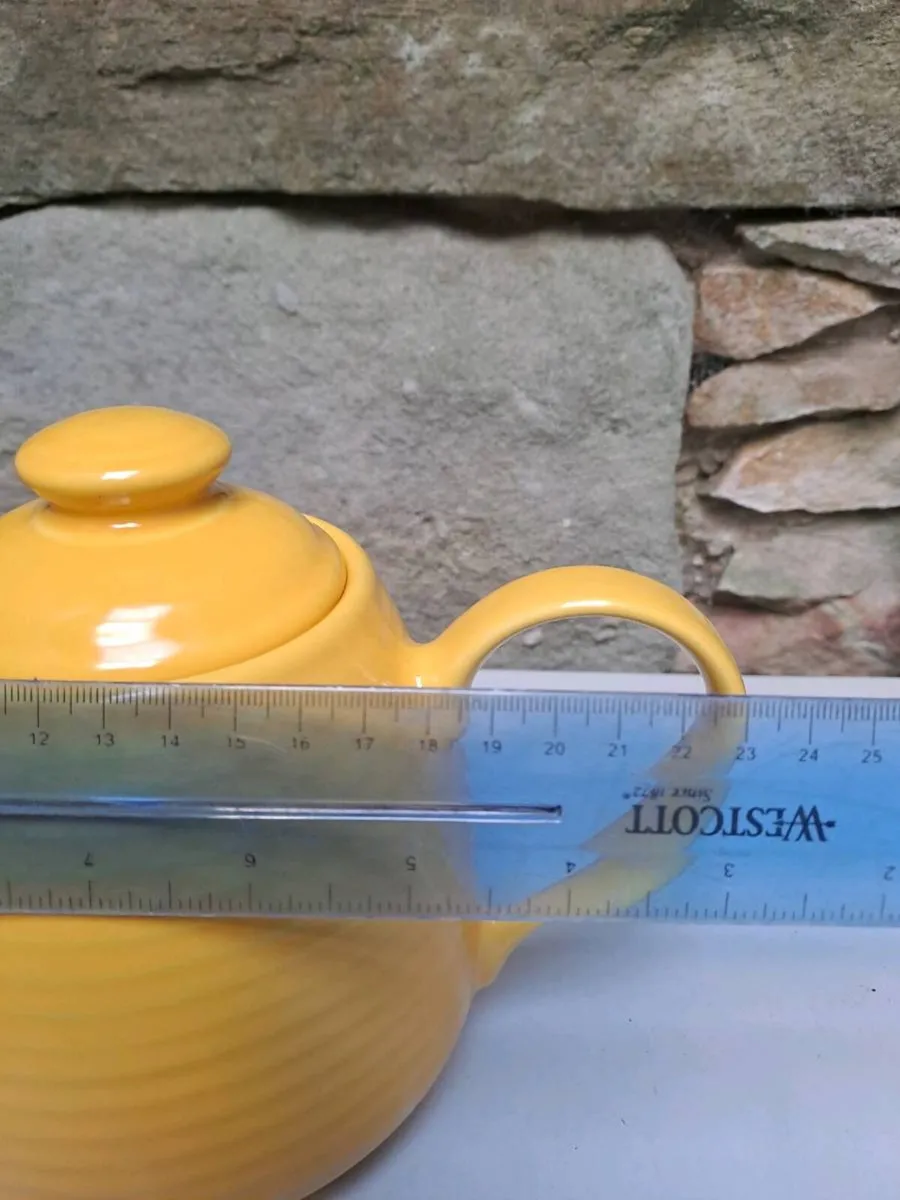 Vintage Rayware Yellow Ceramic Teapot - Image 3