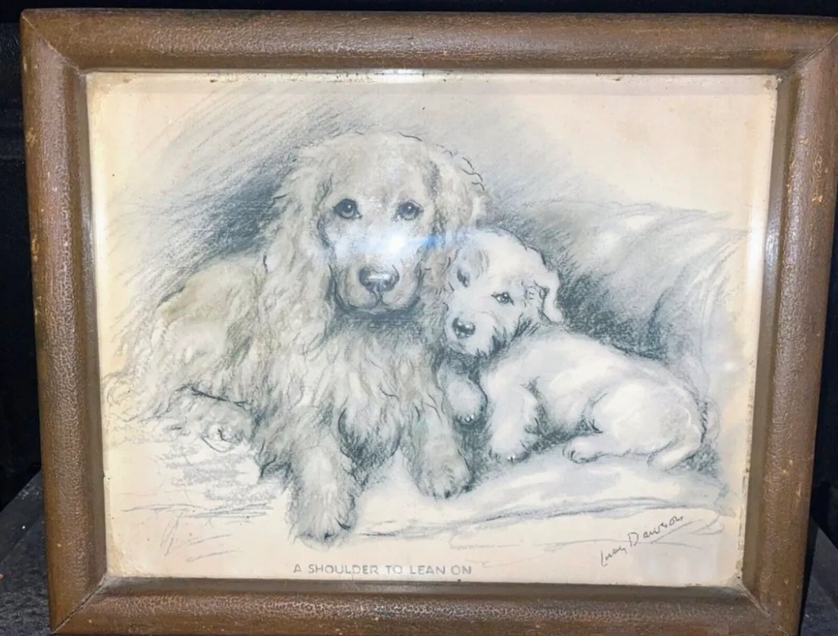 vintage ' A shoulder to cry on' framed print - Image 1