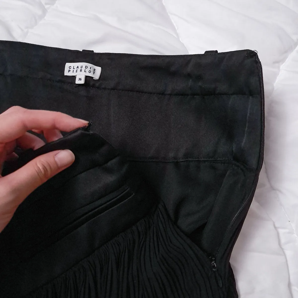 Claudie Pierlot Black Pleated Midi Skirt 10UK/38EU - Image 3