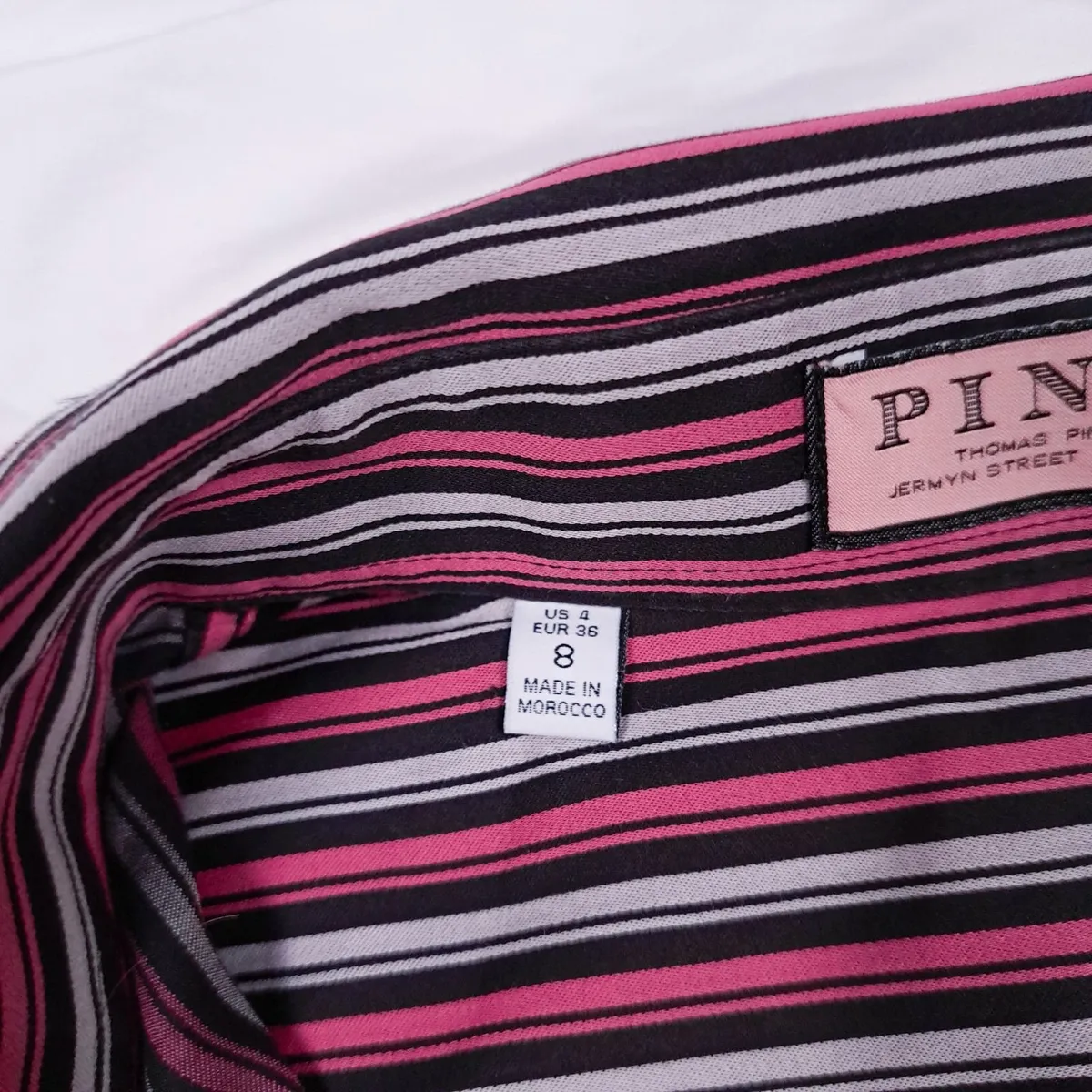 Thomas Pink Dark & Pastel Pink Striped Shirt 8UK - Image 2