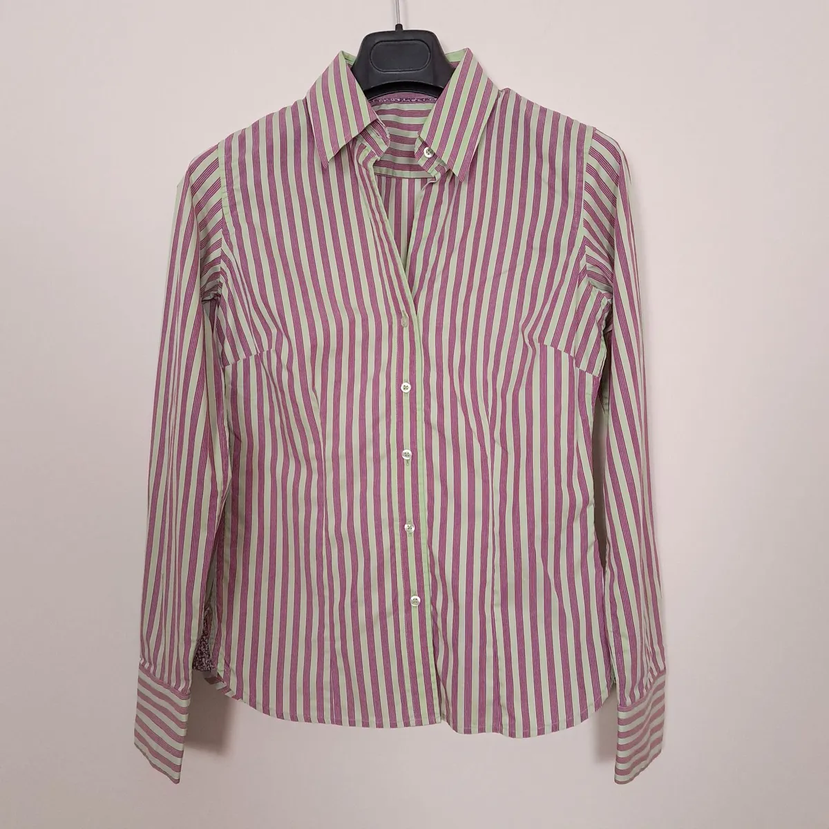 Thomas Pink Pink Green Striped Shirt 8UK - Image 2