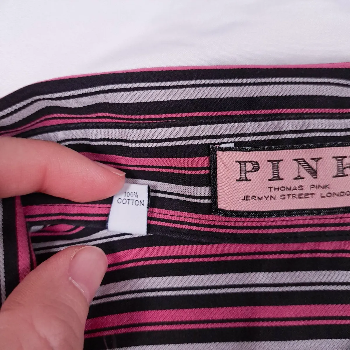 Thomas Pink Dark & Pastel Pink Striped Shirt 8UK - Image 4