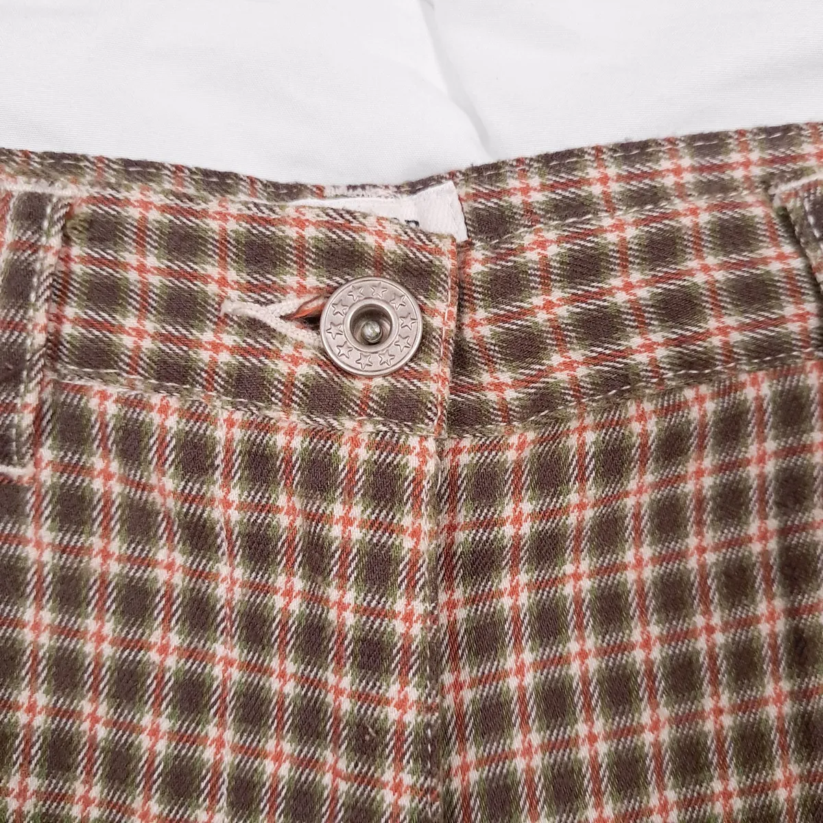 Ann Taylor Brown Green Plaid Straight Trousers 8UK - Image 4