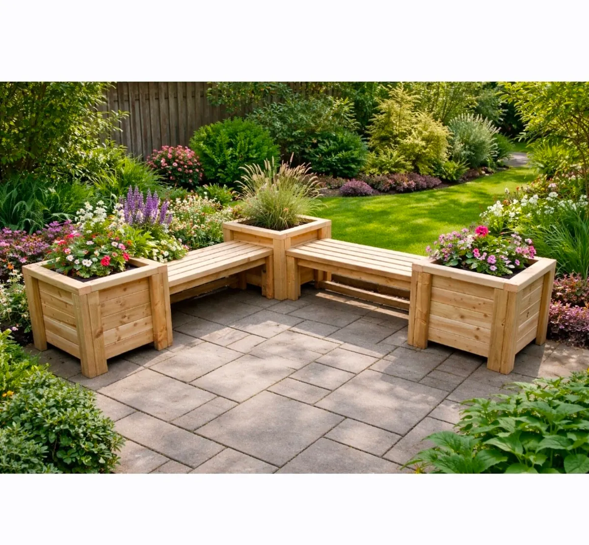 Corner Planter Set with Benches - Image 2