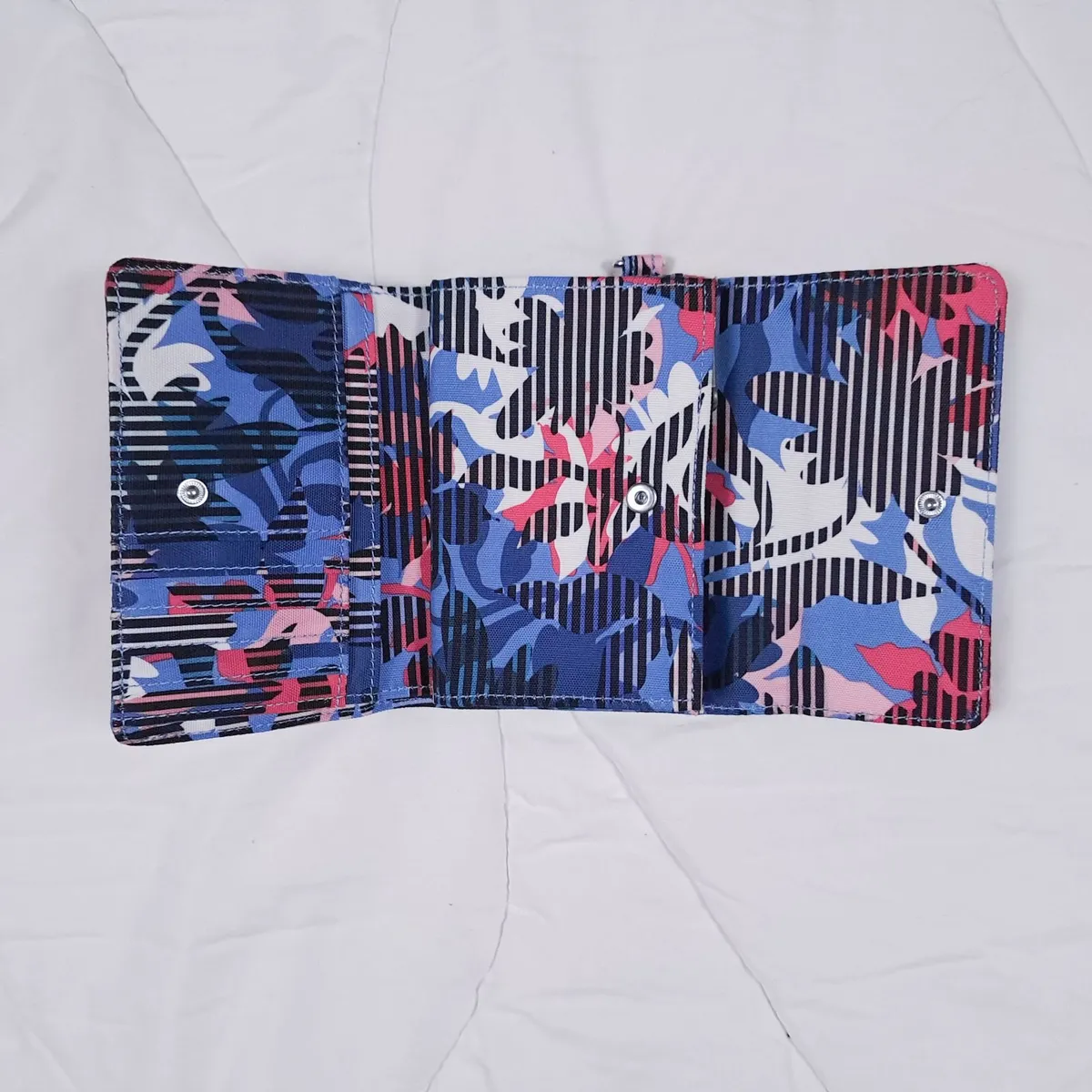 Kipling Blue Pink Floral Backpack Wallet Set - Image 3