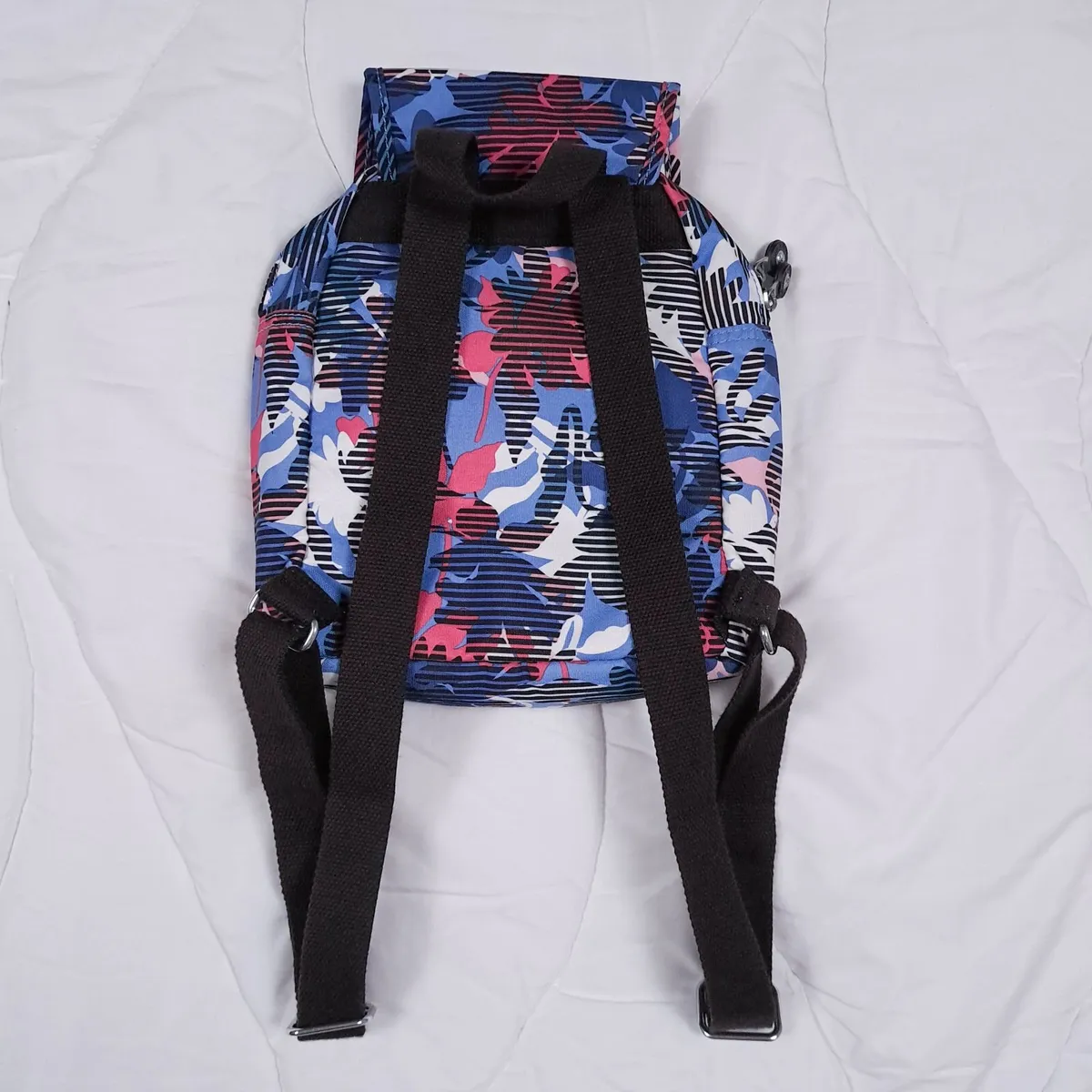 Kipling Blue Pink Floral Backpack Wallet Set - Image 4