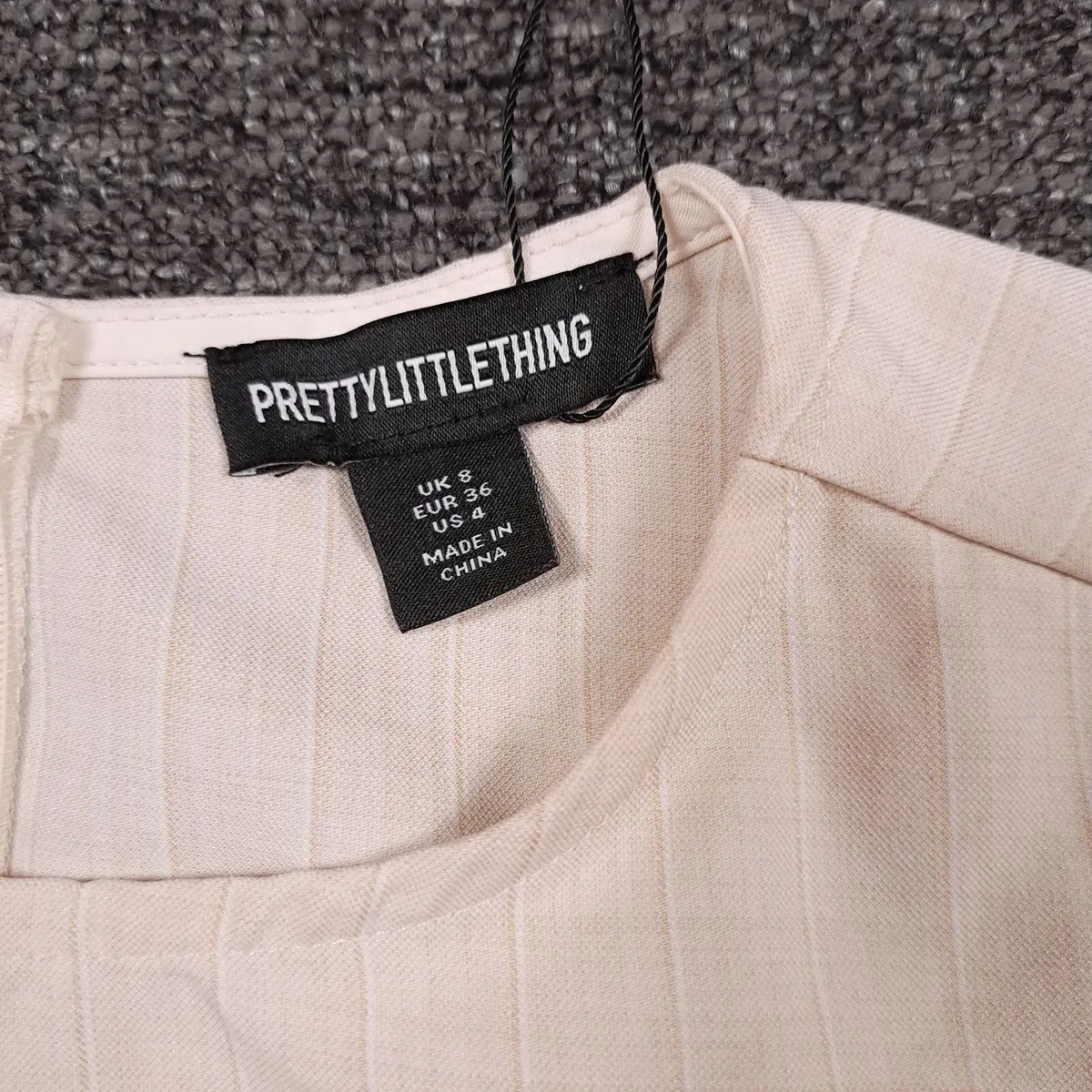 Pretty Little Thing Cream Beige Mini Dress 8UK - Image 4