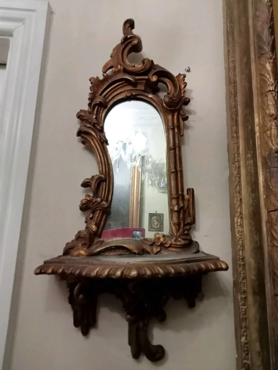 Antique mirrored wall sconces - Image 1