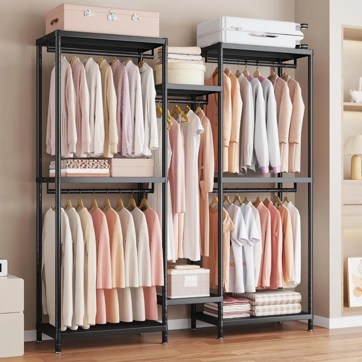 195cm Tall Heavy Duty Clothes Rail Metal Open - Image 1