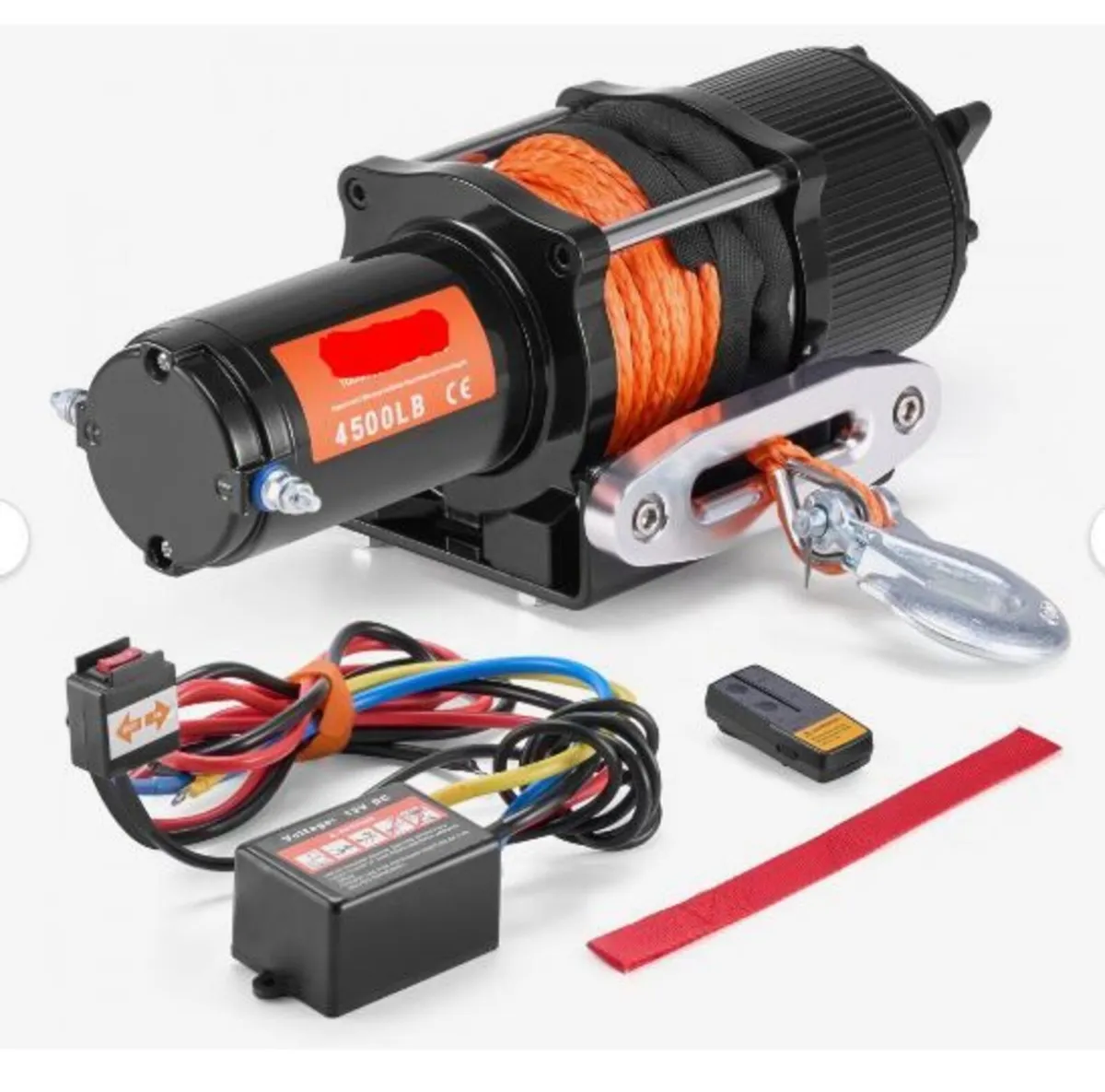 Electric Winch ATV UTV 2041.2 kg Synthetic - Image 1