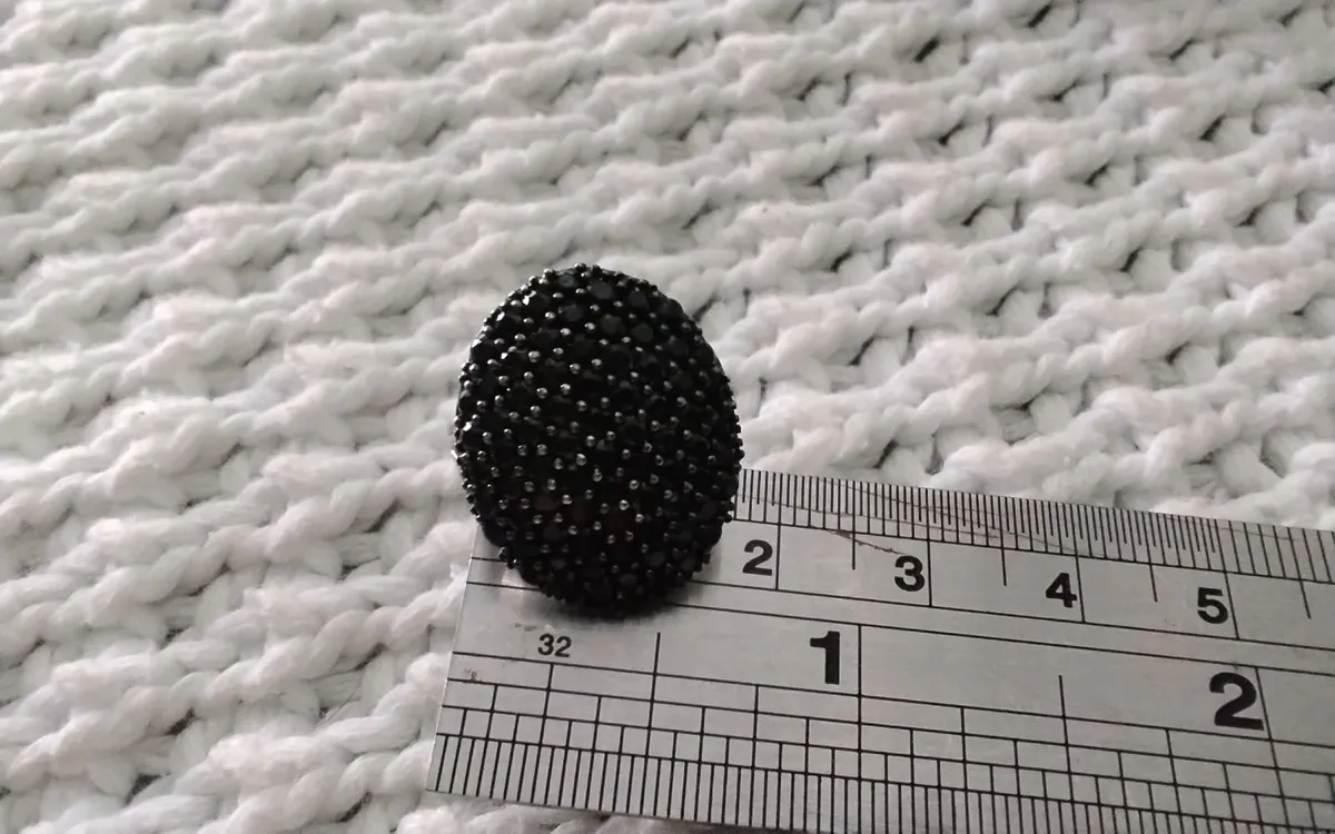 Vintage sterling silver black spinel ring L - Image 4