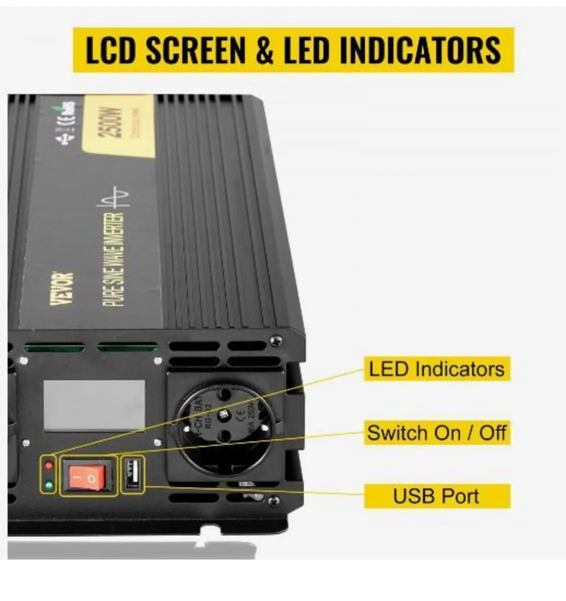 Pure Sine Wave Inverter 2500W Power Inverter - Image 2