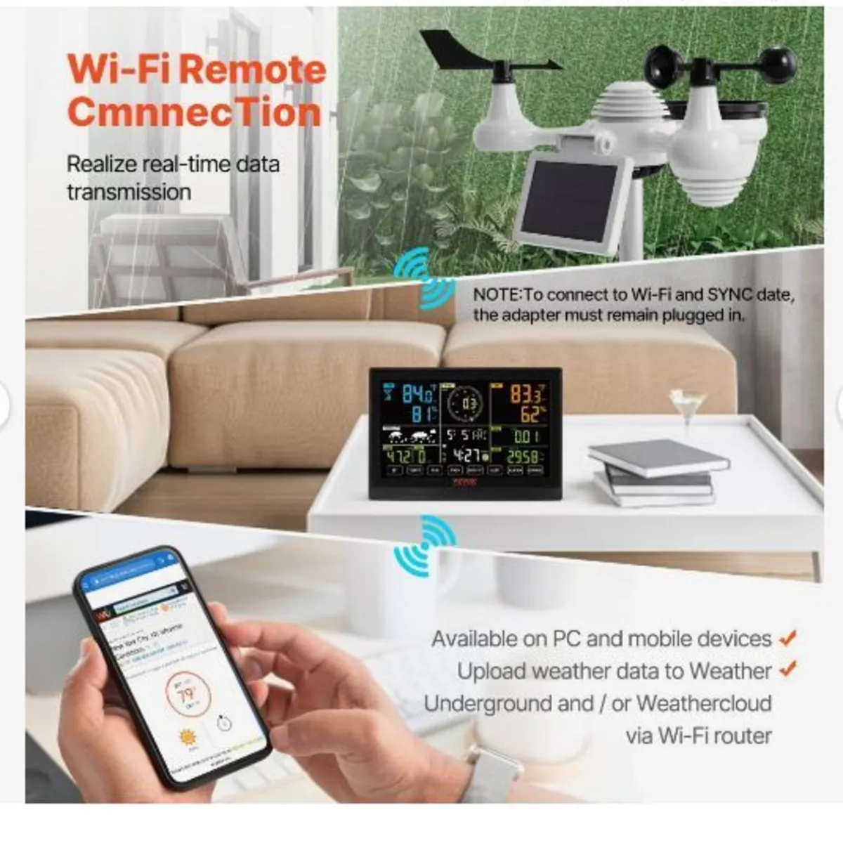 7-in-1 Wi-Fi Weather Station, 19.1 cm - Image 2