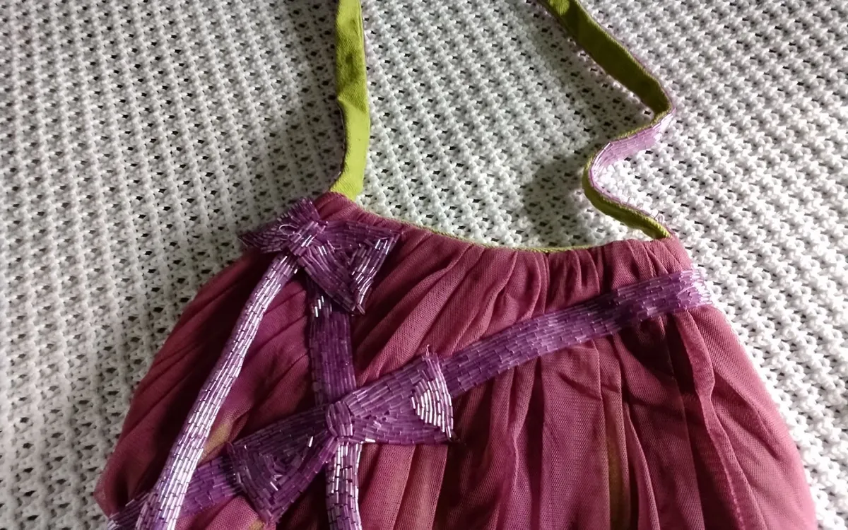 Vintage antik batik pink & green designer  bag - Image 4