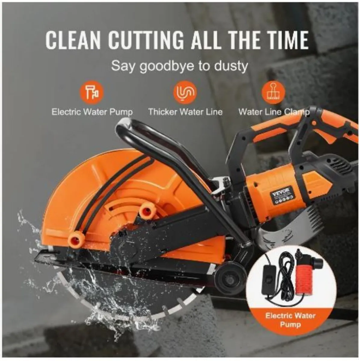 16"/40.6 cm Electric Concrete Saw Wet/Dry Saw - Image 3
