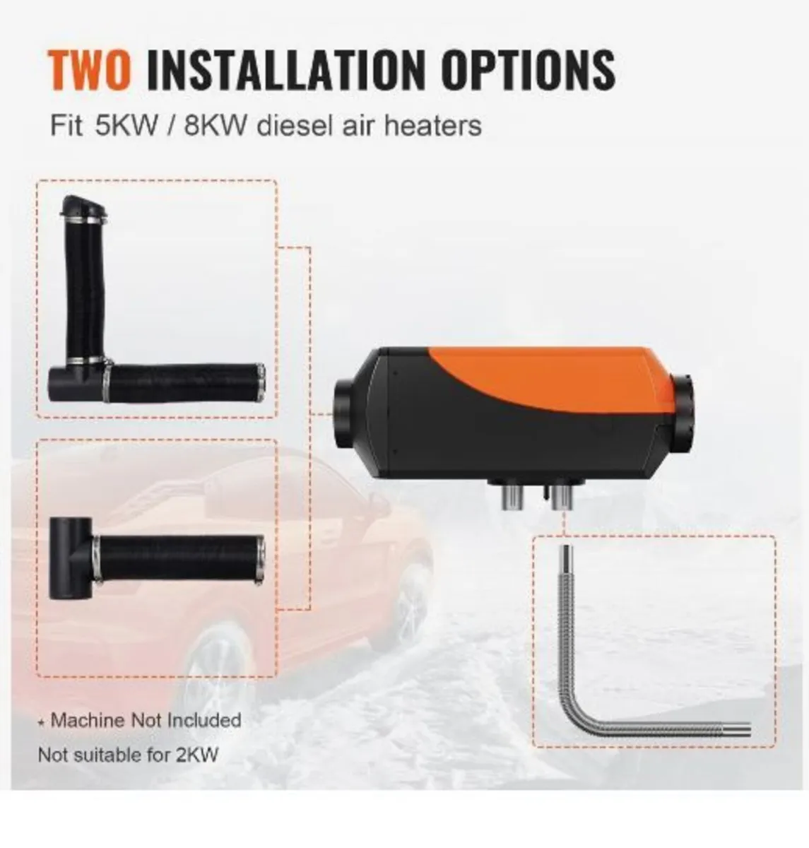 Diesel Heater Pipe Ducting Set, 76 mm - Image 4
