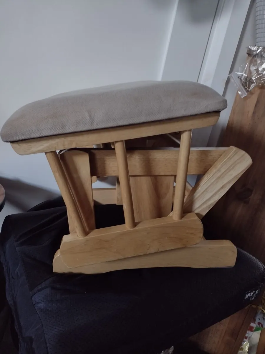 Heavy Oak Glider footstool - Image 3