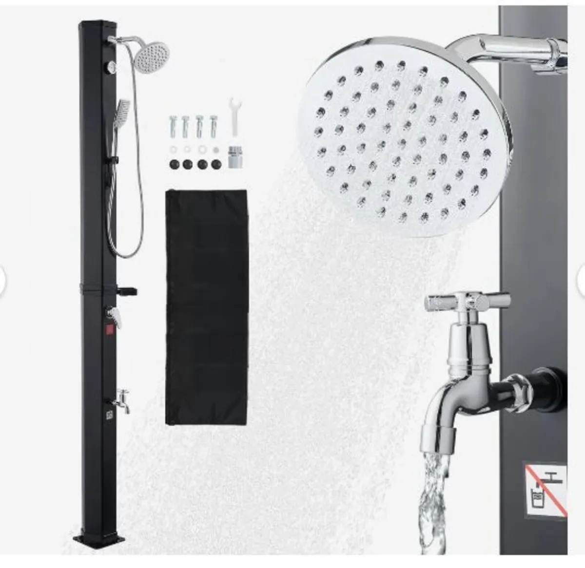 40L Solar Heated Shower, 205cm - Image 4