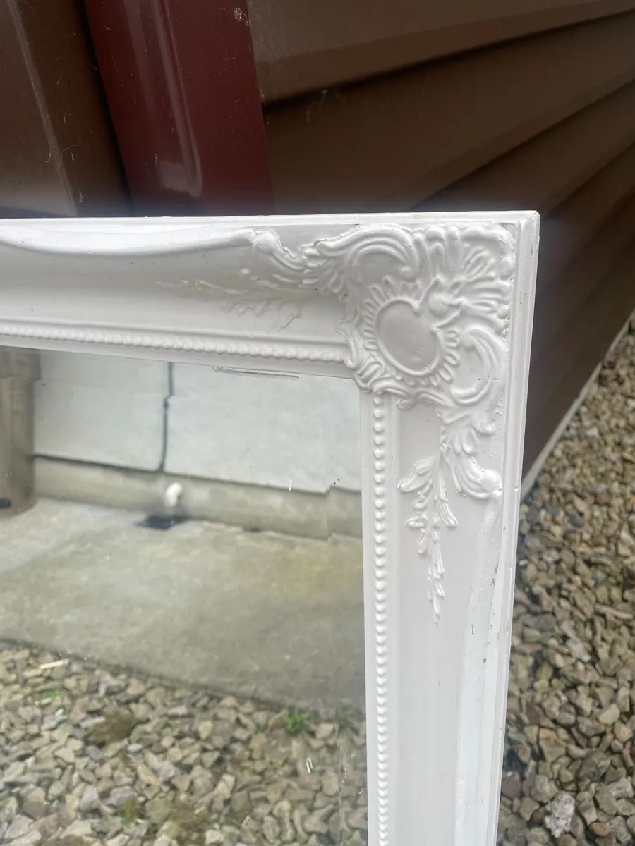 Large Decorative White Wall Mirror  Vintage Style - Image 1