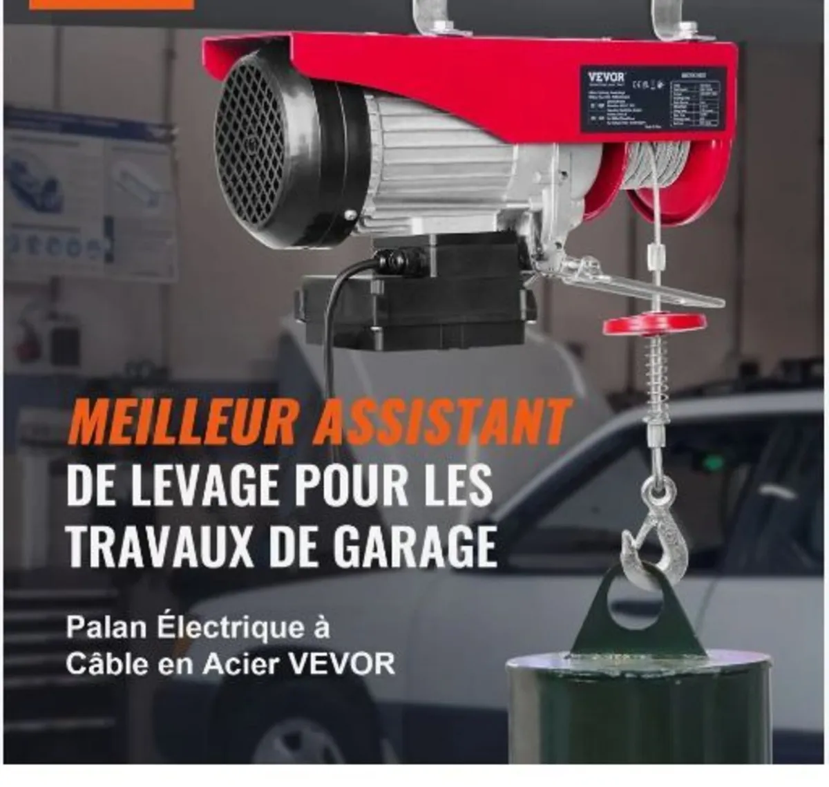 Electric Hoist, 798 kg Lifting Capacity, 1450W - Image 3