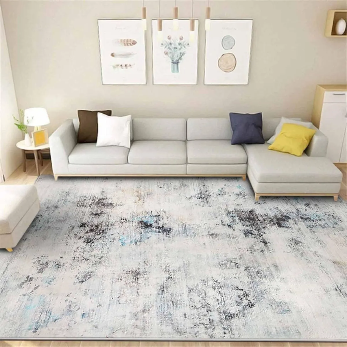 Area Rugs Abstract Rug Home Modern Chic Ink - Image 2