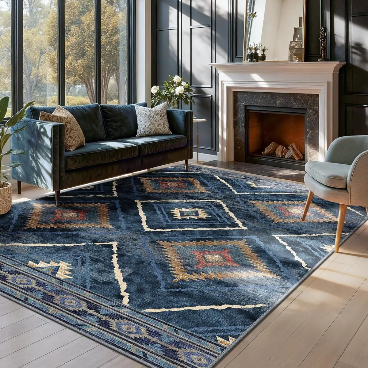 Machine Washable Large Rugs Living Room 180x270 - Image 1