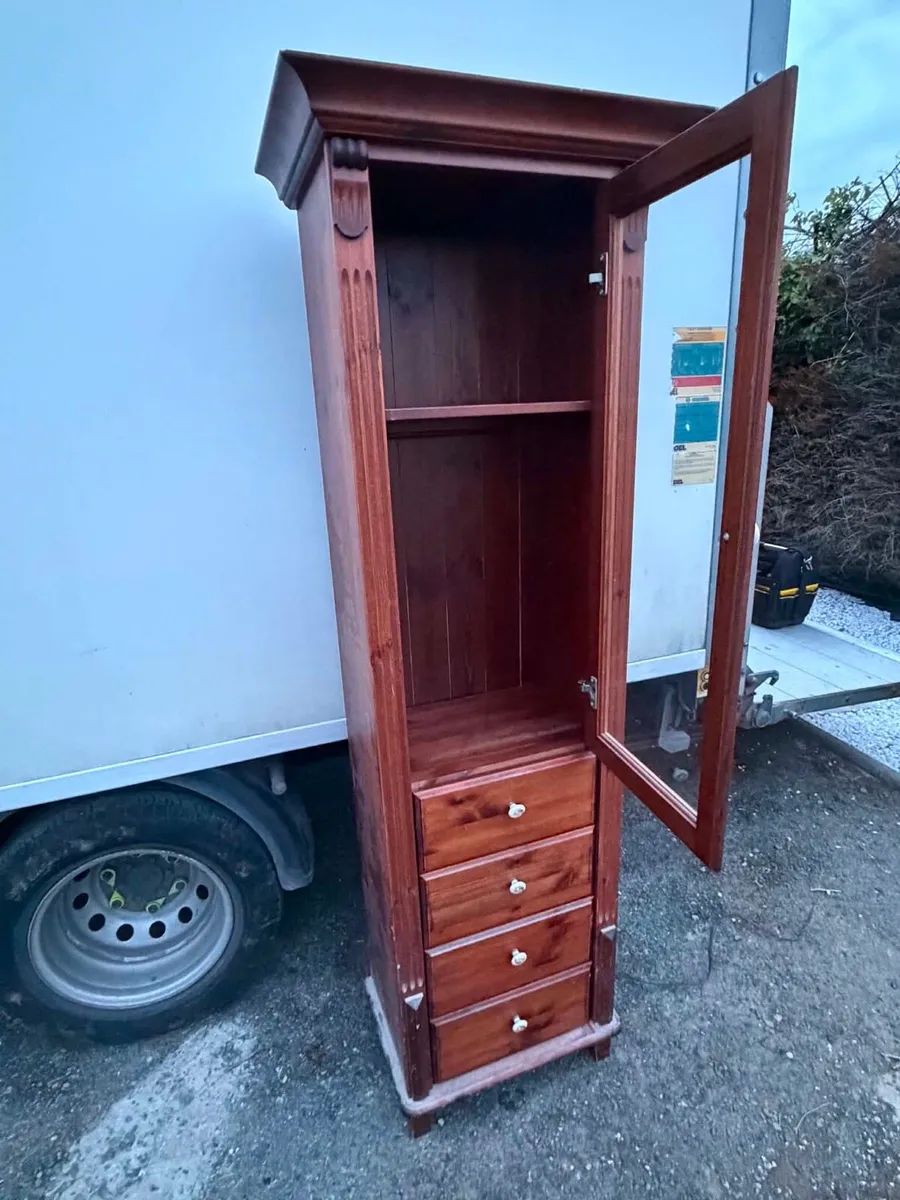 Tall narrow pine cabinet unit - Image 2