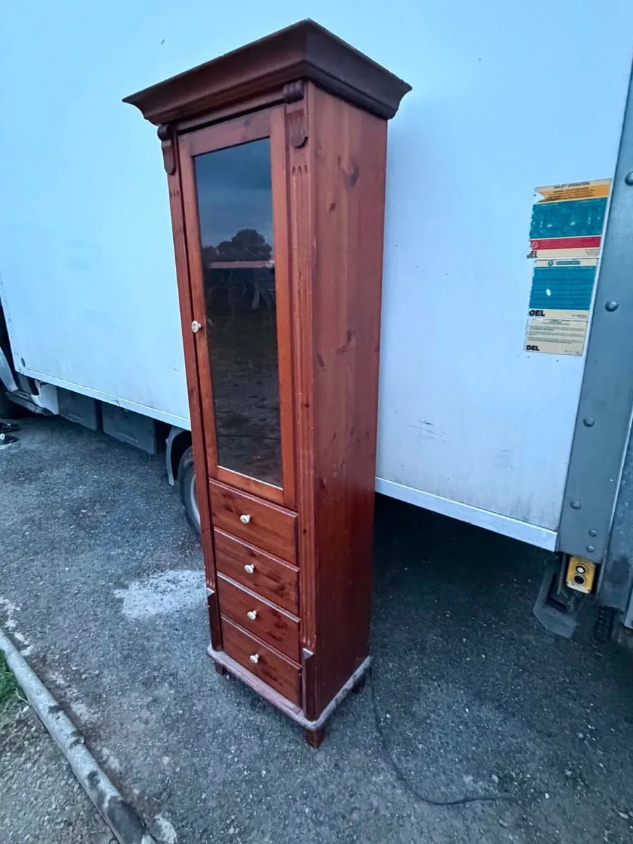 Tall narrow pine cabinet unit - Image 4