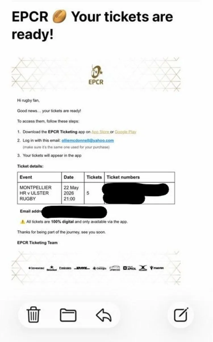 Tickets Bilbao - Leinster & Ulster EPCR Finals - Image 1