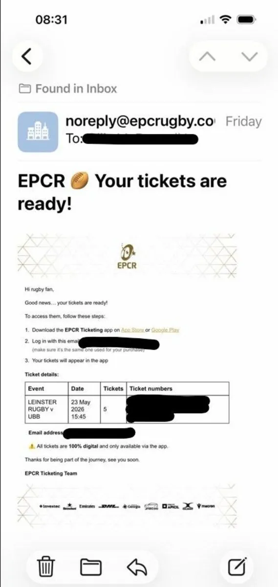 Tickets Bilbao - Leinster & Ulster EPCR Finals - Image 3