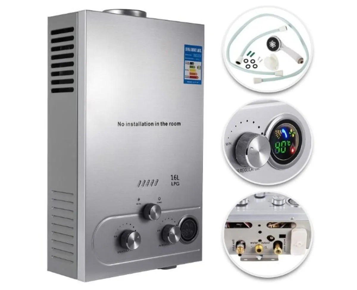 Portable Gas Instantaneous Water Heater 16L 32KW - Image 4