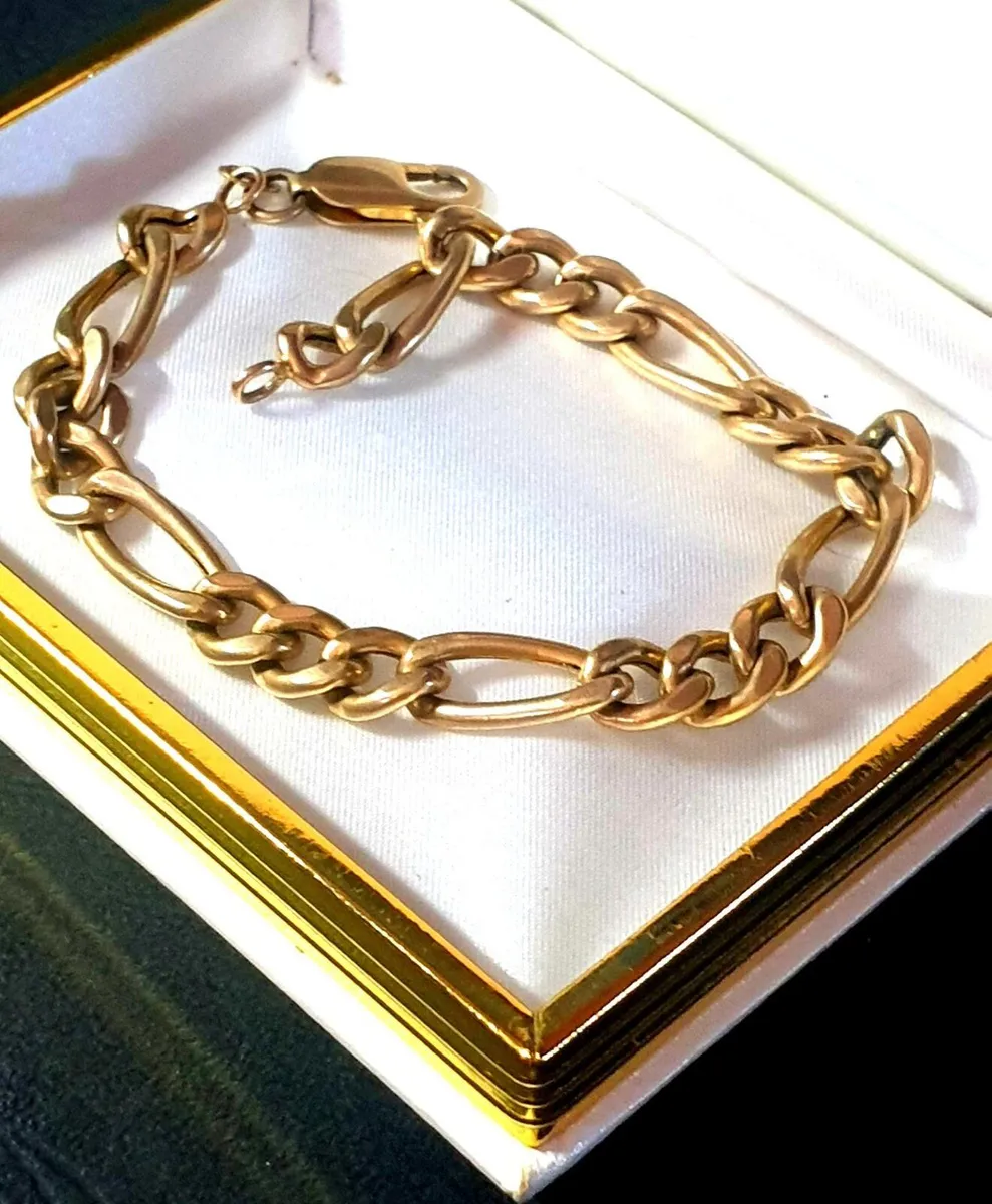 Vintage 9ct Gold Figaro Bracelet - Image 3
