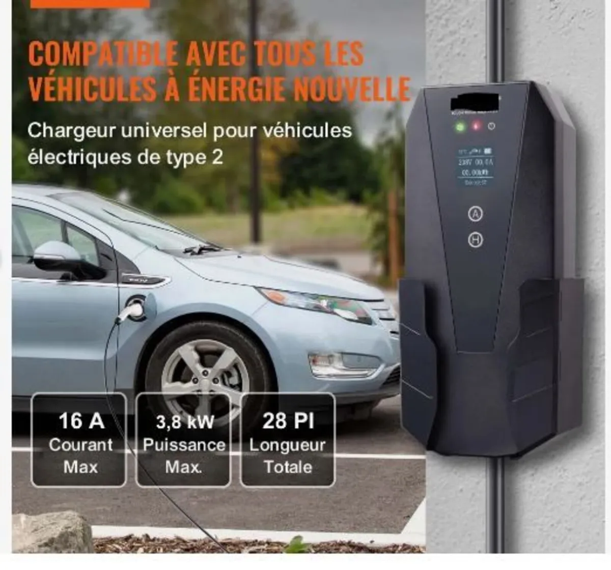 Portable EV Charger Type 2, 16A 3.7 kW - Image 2