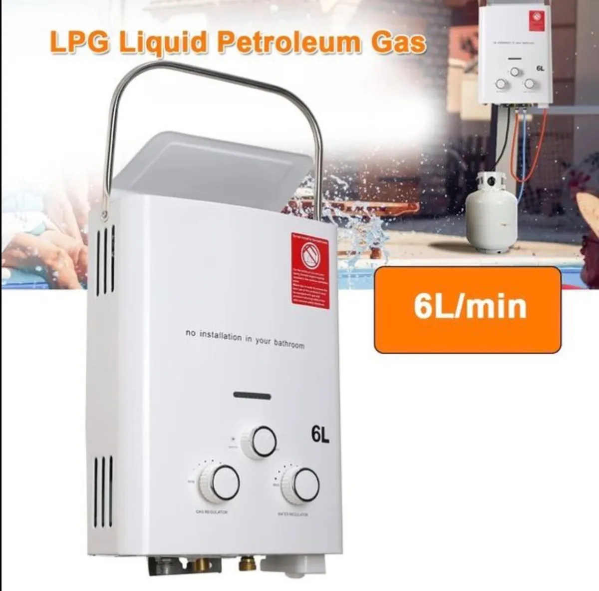New 6L LPG Hot Water Heater 12KW - Image 4