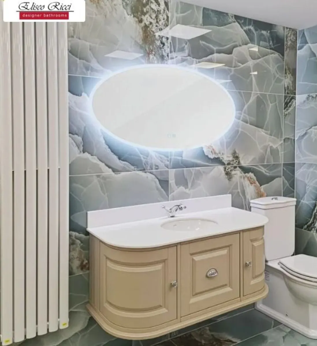 Bonita 1200mm x 600mm Oval LED Mirror with Colour - Image 1