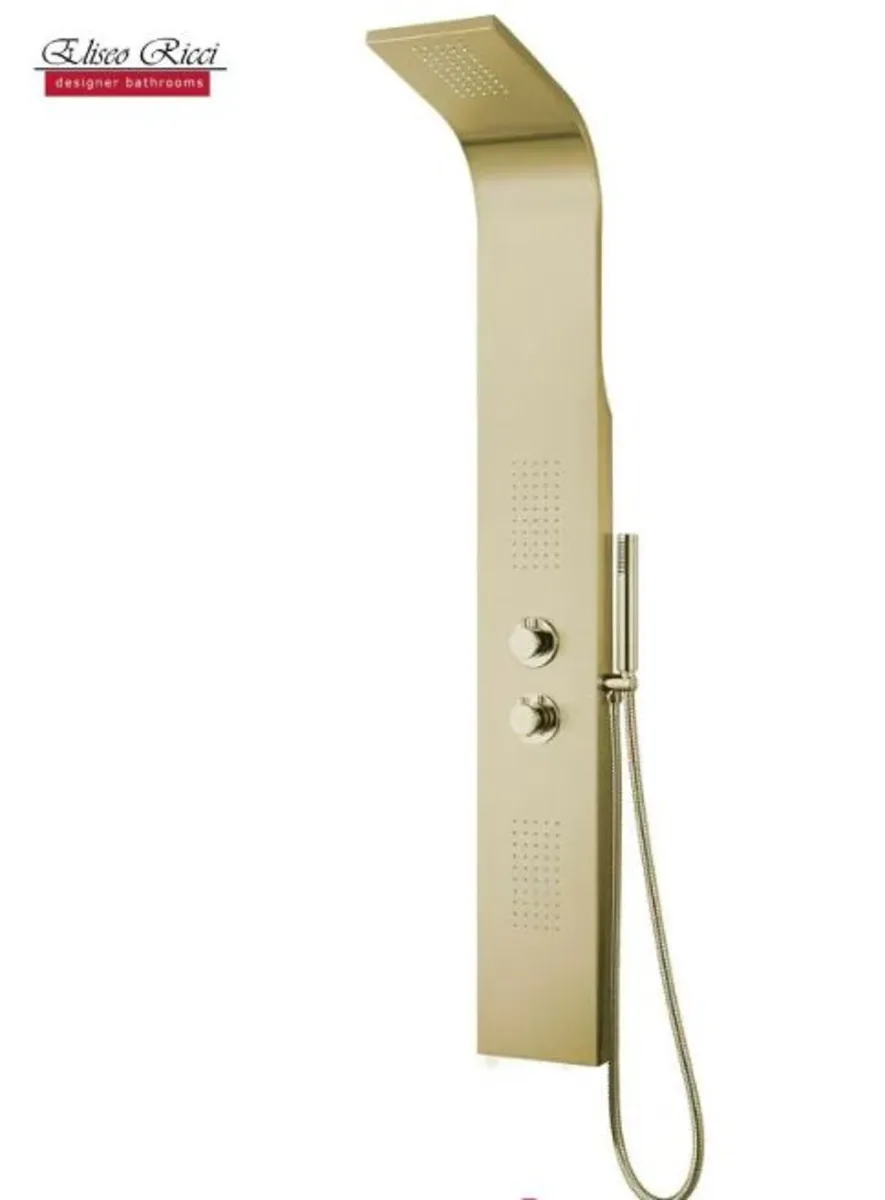 Eliseo Ricci Vesu Shower Tower - Brushed Brass - Image 1