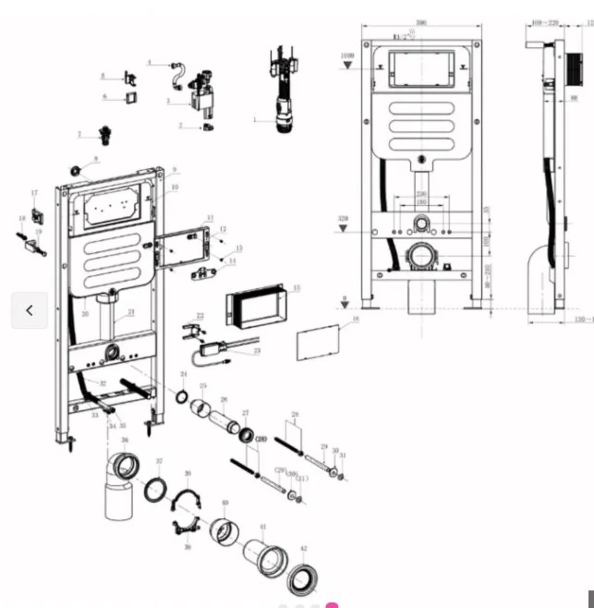 Zenwash Wall Hung Smart Toilet with Black Flush Pl - Image 3