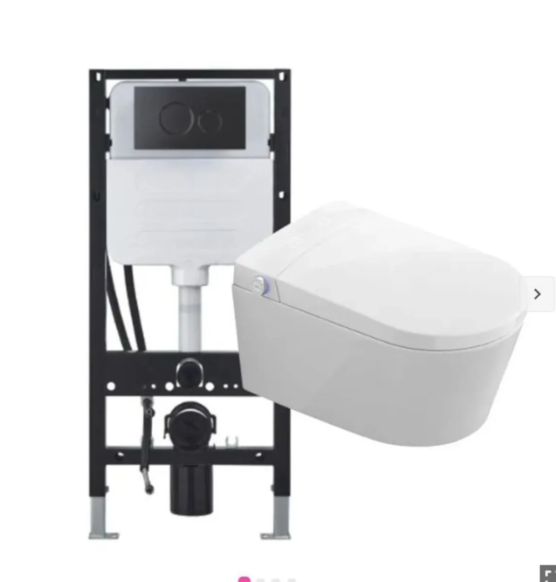 Zenwash Wall Hung Smart Toilet with Black Flush Pl - Image 2