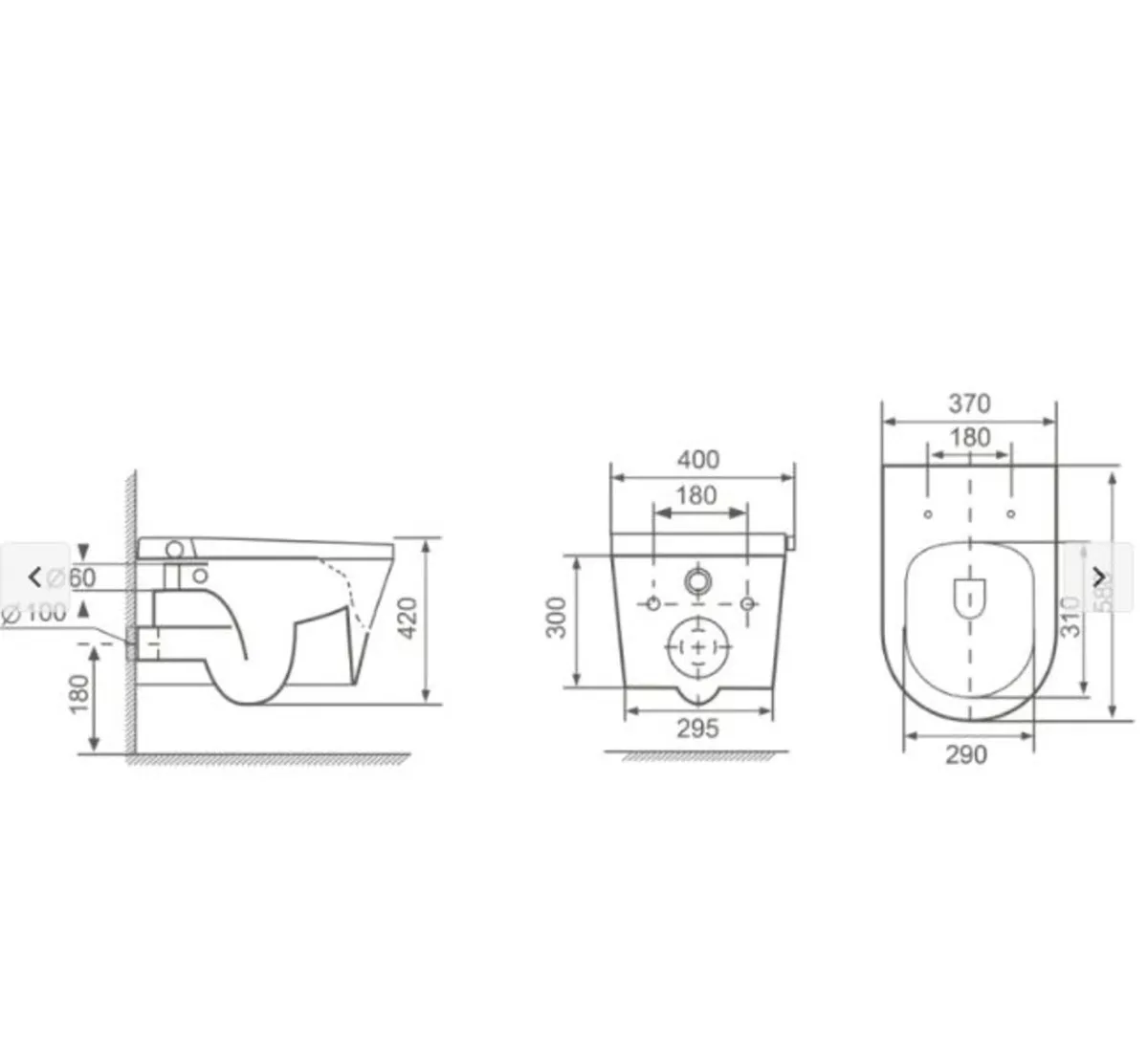 Zenwash Wall Hung Smart Toilet with Black Flush Pl - Image 4