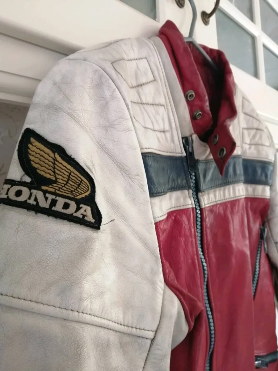 Leather biker jacket - Image 2